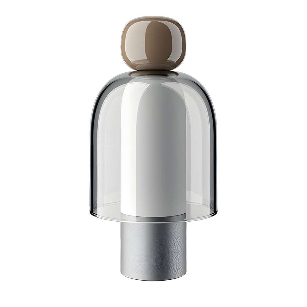 Modern Humanoid Profile Glass Table Lamp Rechargeable Battery Operated LED Dimmable Desk Light