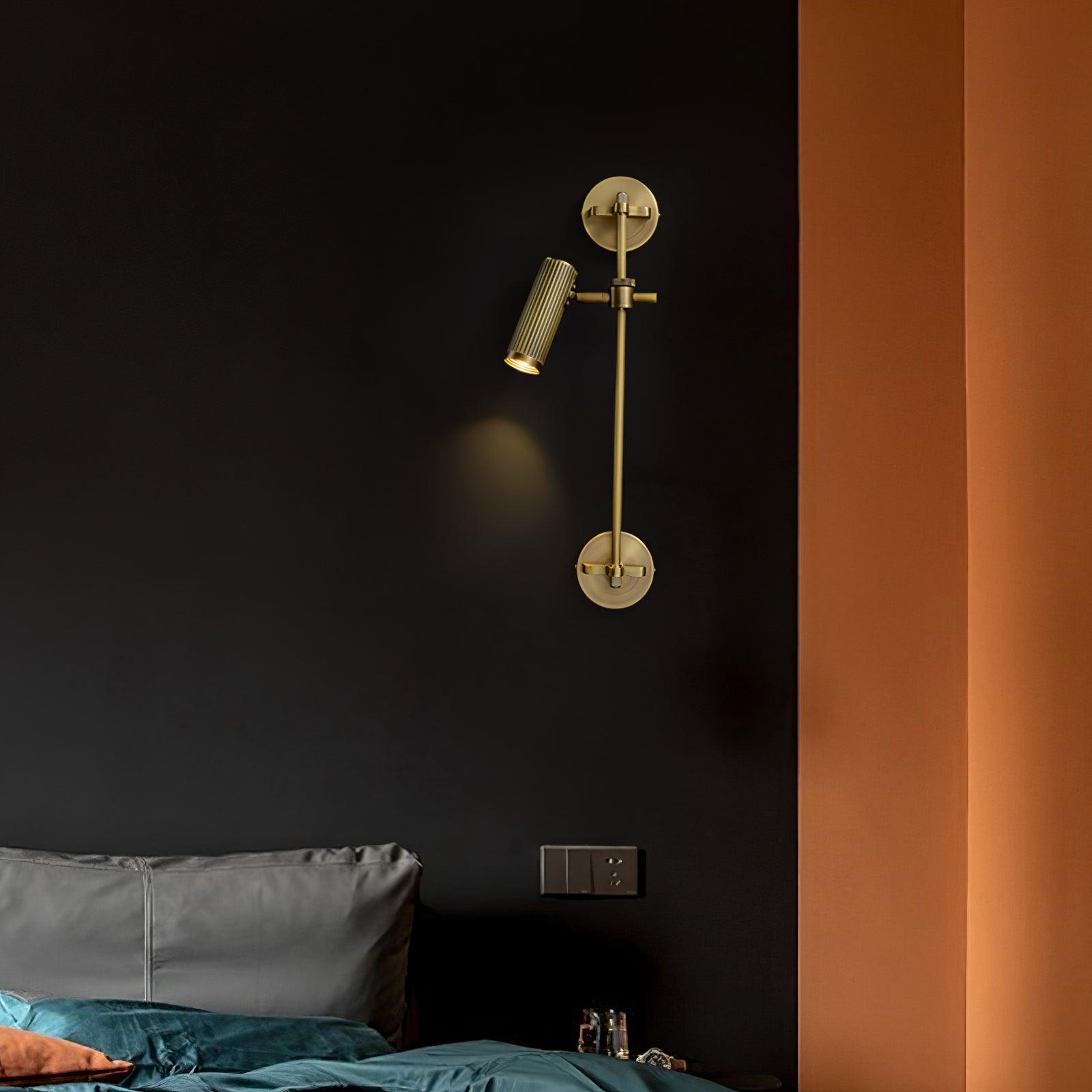 Modern Industrial Adjustable Brass Spot Rail Wall Light Bronze Finish Sconce