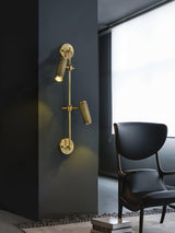 Modern Industrial Adjustable Brass Spot Rail Wall Light Bronze Finish Sconce