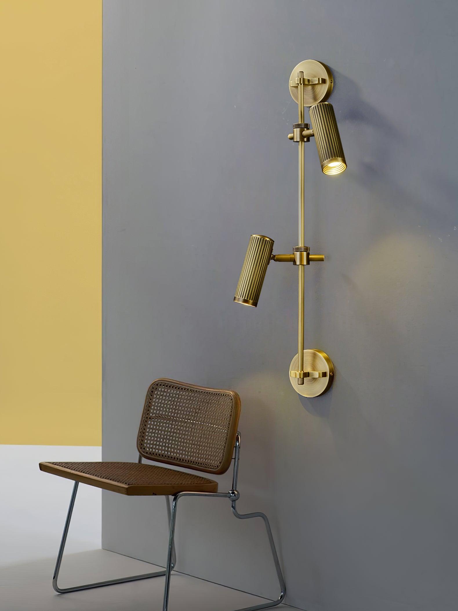 Modern Industrial Adjustable Brass Spot Rail Wall Light Bronze Finish Sconce