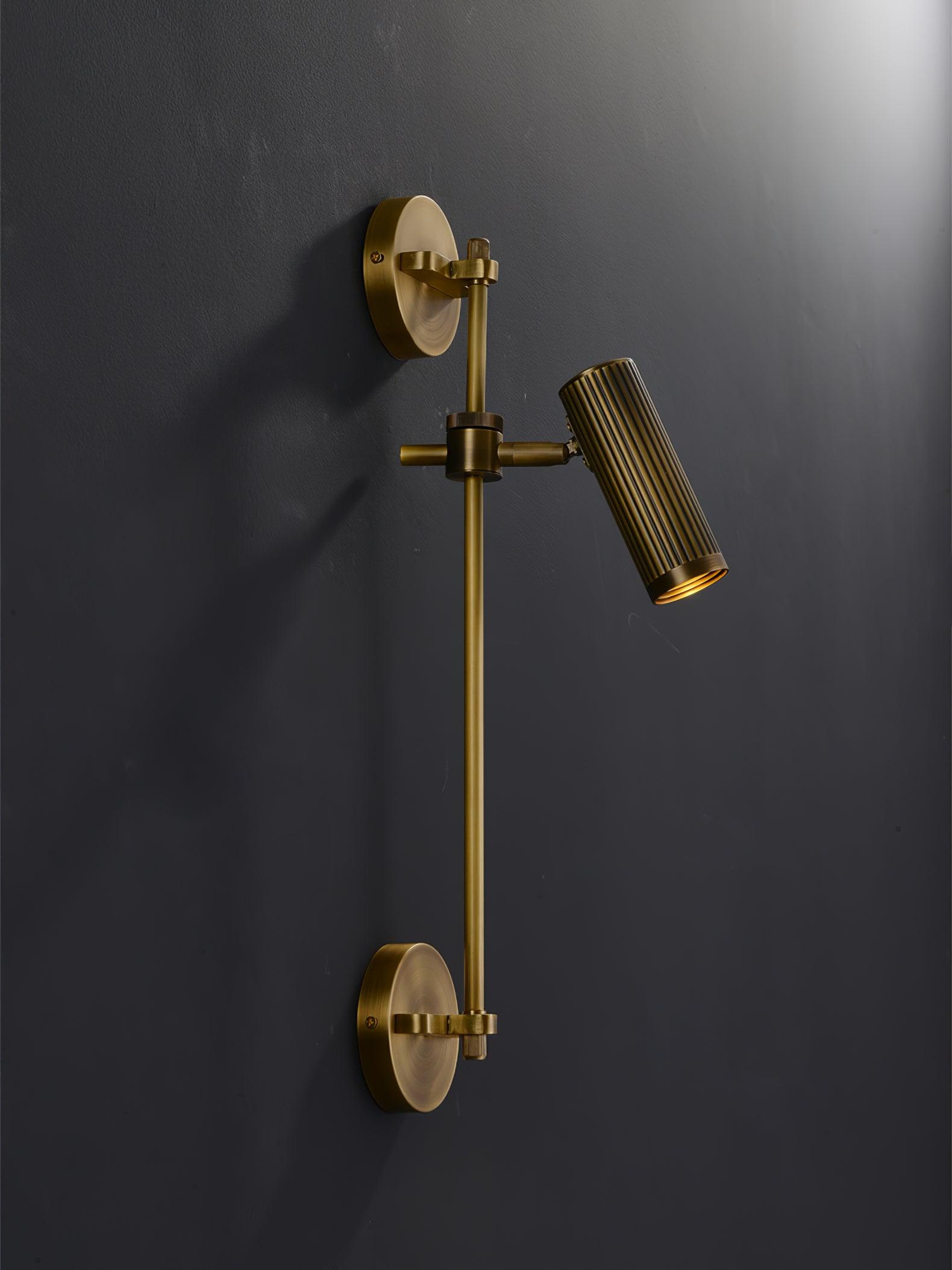 Modern Industrial Adjustable Brass Spot Rail Wall Light Bronze Finish Sconce
