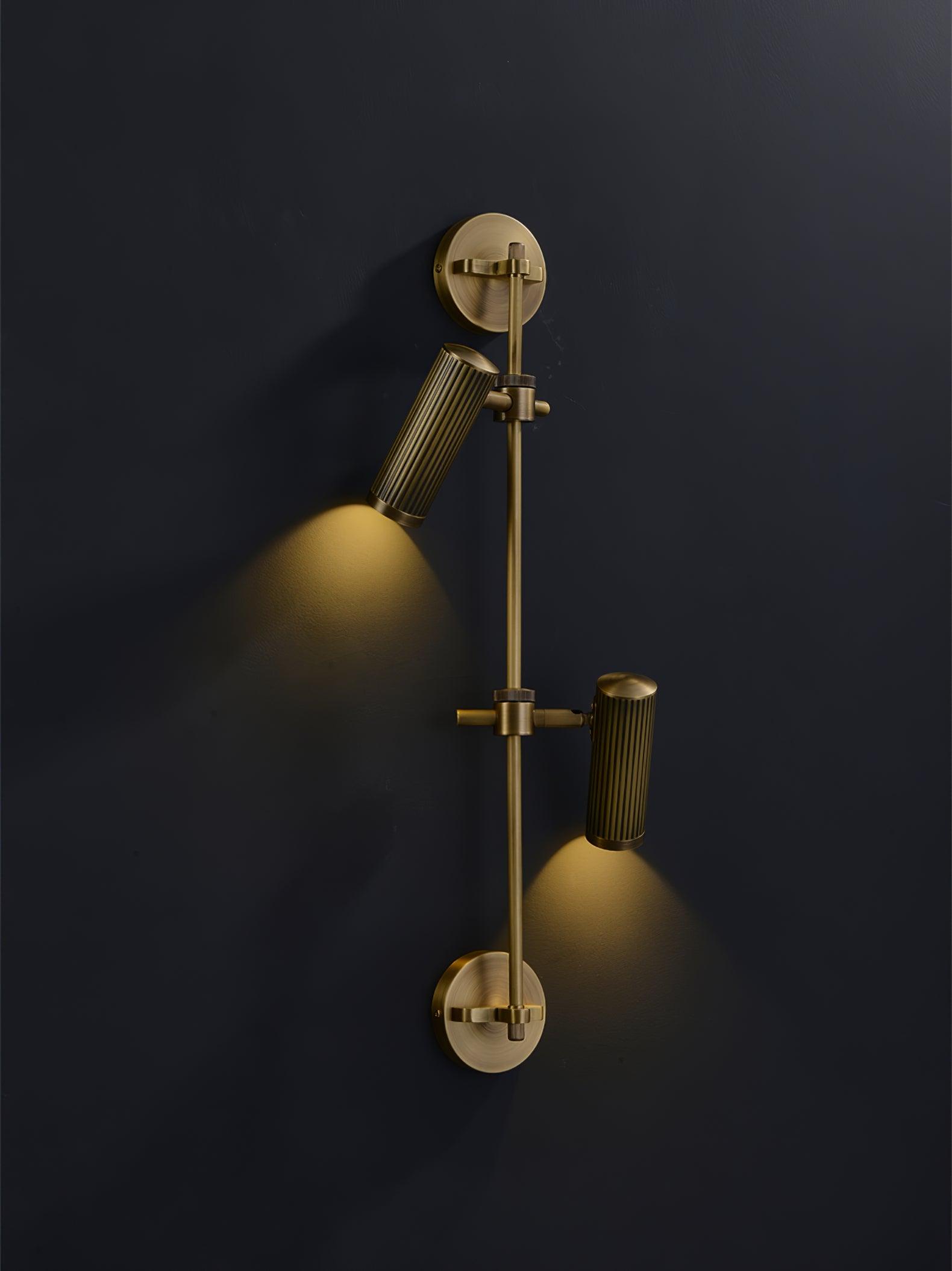Modern Industrial Adjustable Brass Spot Rail Wall Light Bronze Finish Sconce