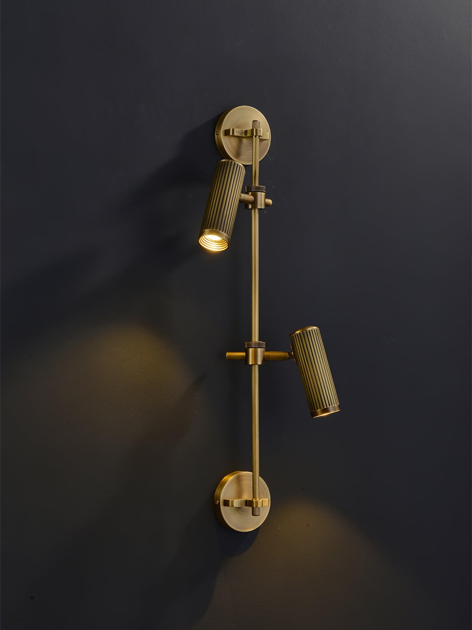 Modern Industrial Adjustable Brass Spot Rail Wall Light Bronze Finish Sconce