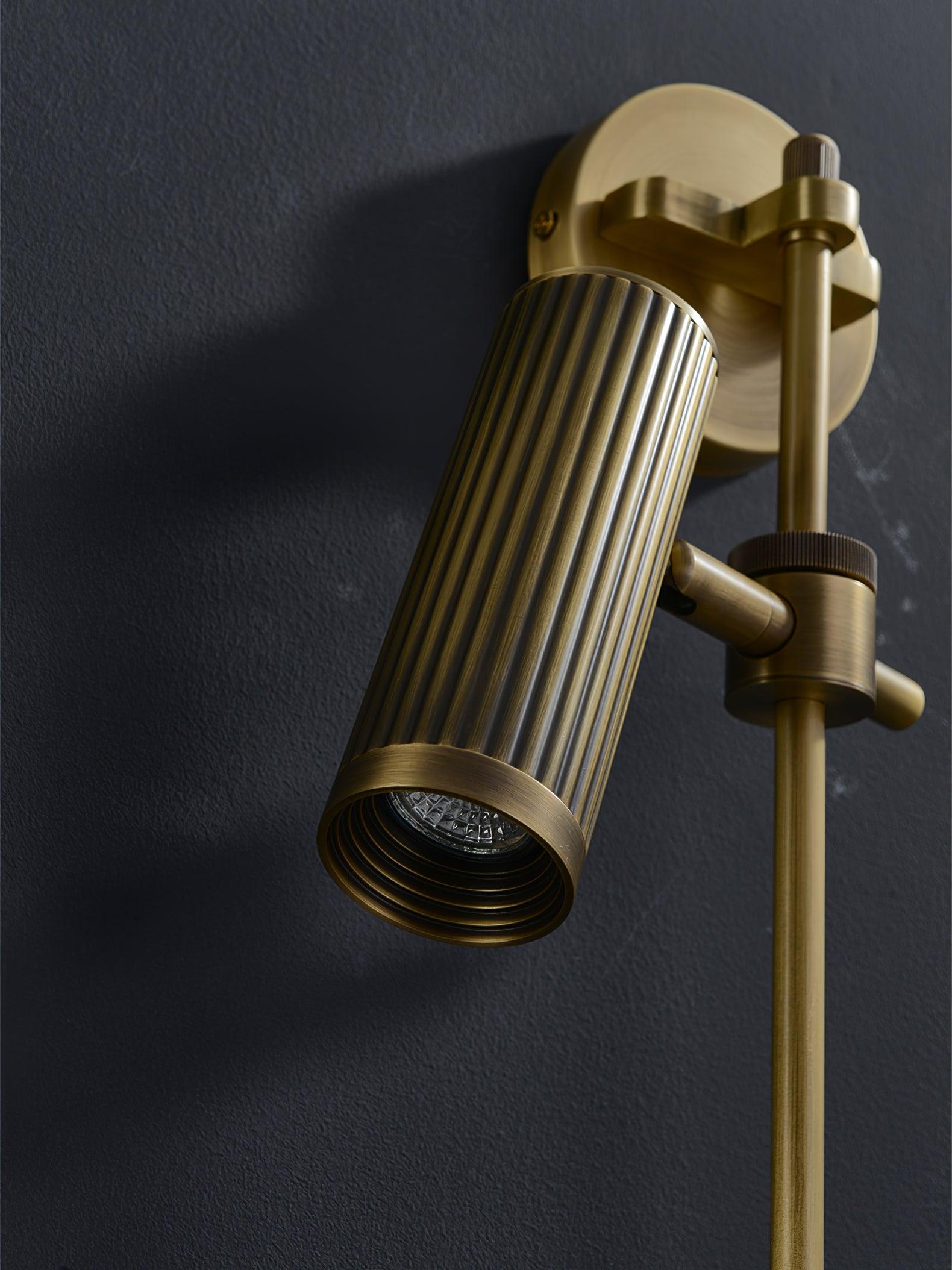 Modern Industrial Adjustable Brass Spot Rail Wall Light Bronze Finish Sconce