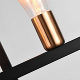 Modern Industrial Black Iron Rectangular Chandelier for Dining Room and Kitchen Island