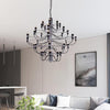 Modern Industrial Candlestick Chandelier Black Metal Multi Light Hanging Fixture for Living Room