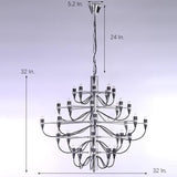 Modern Industrial Candlestick Chandelier Black Metal Multi Light Hanging Fixture for Living Room