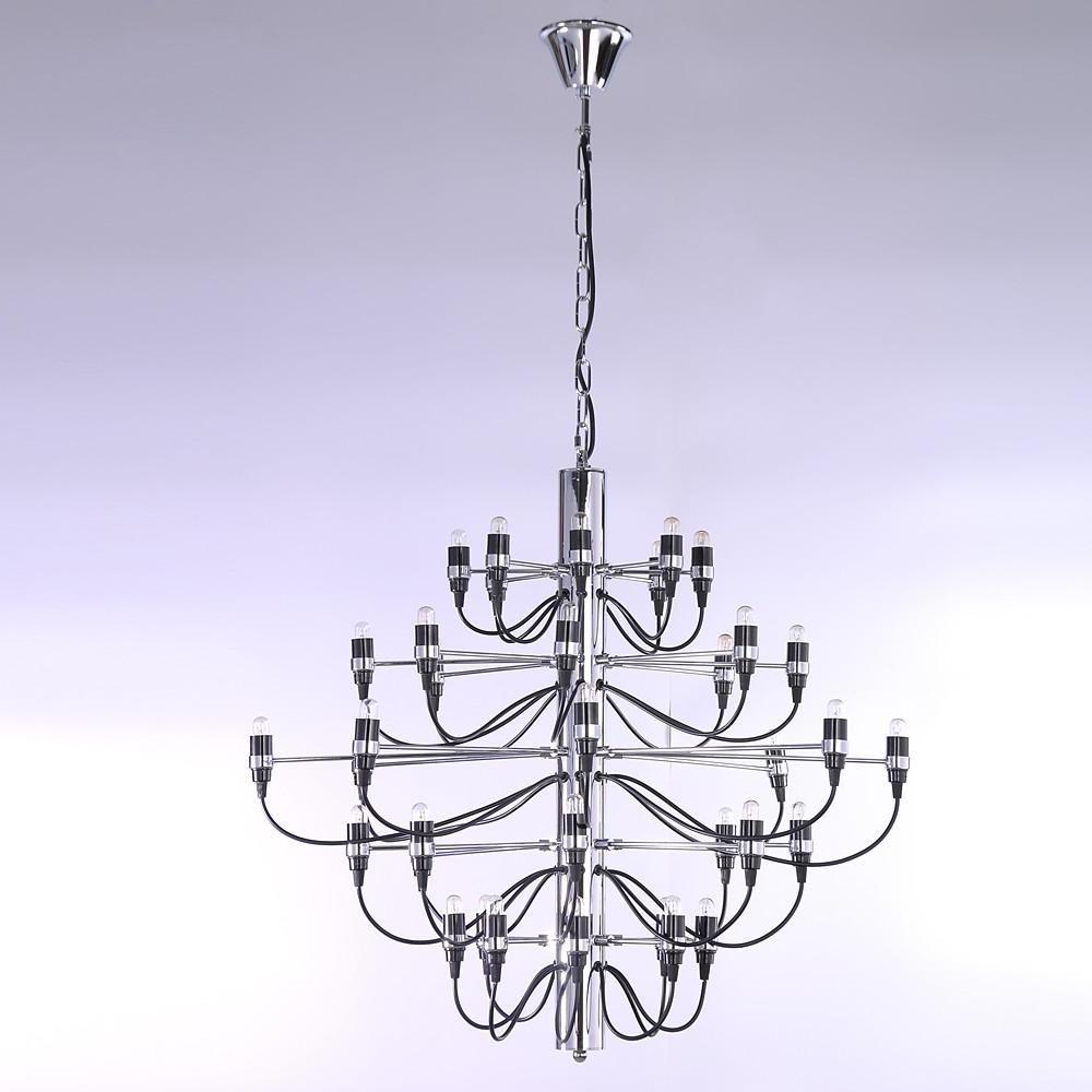 Modern Industrial Candlestick Chandelier Black Metal Multi Light Hanging Fixture for Living Room