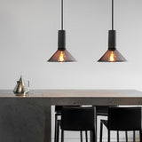 Modern Industrial Concrete and Black Metal Mesh Pendant Light E27 Cage Chandelier Ceiling Lamp