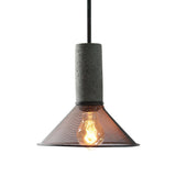 Modern Industrial Concrete and Black Metal Mesh Pendant Light E27 Cage Chandelier Ceiling Lamp