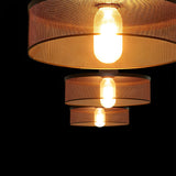 Modern Industrial Concrete and Black Metal Mesh Pendant Light E27 Cage Chandelier Ceiling Lamp