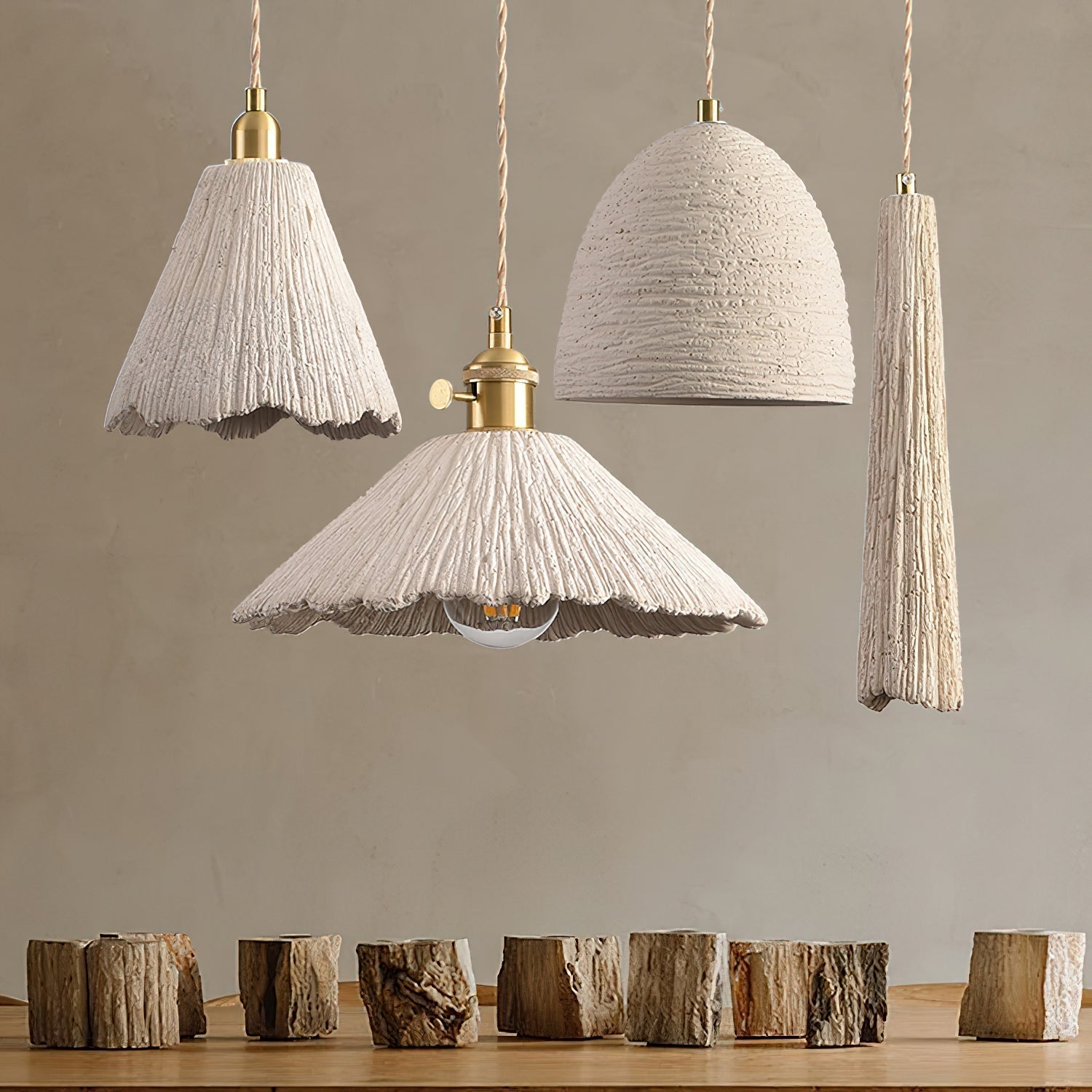 Modern Industrial Concrete Pendant Light Minimalist Microcement Hanging Lamp for Dining Room
