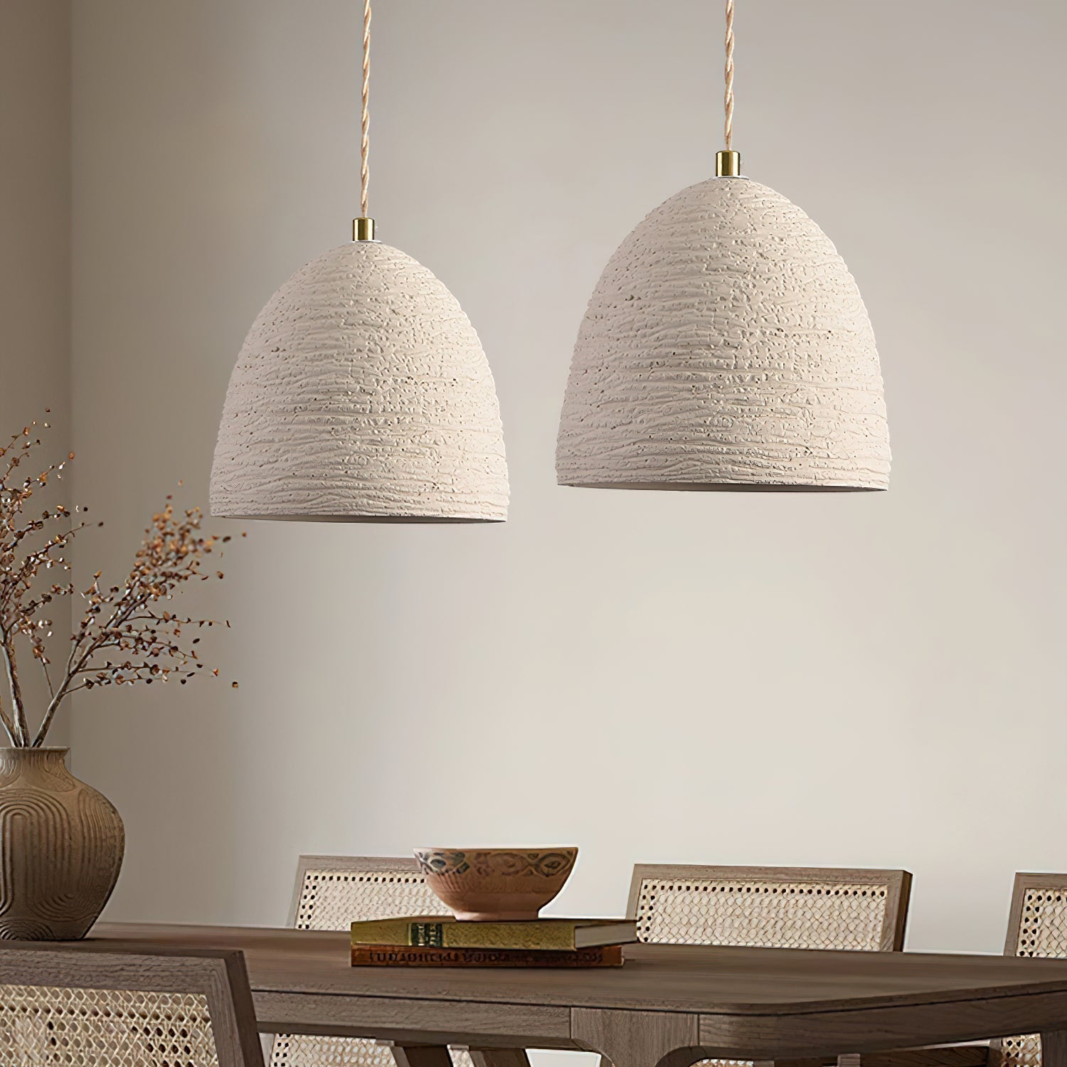 Modern Industrial Concrete Pendant Light Minimalist Microcement Hanging Lamp for Dining Room