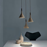Modern Industrial Conical Concrete Pendant Light Minimalist Cement Drop Lamp for Kitchen and Dining