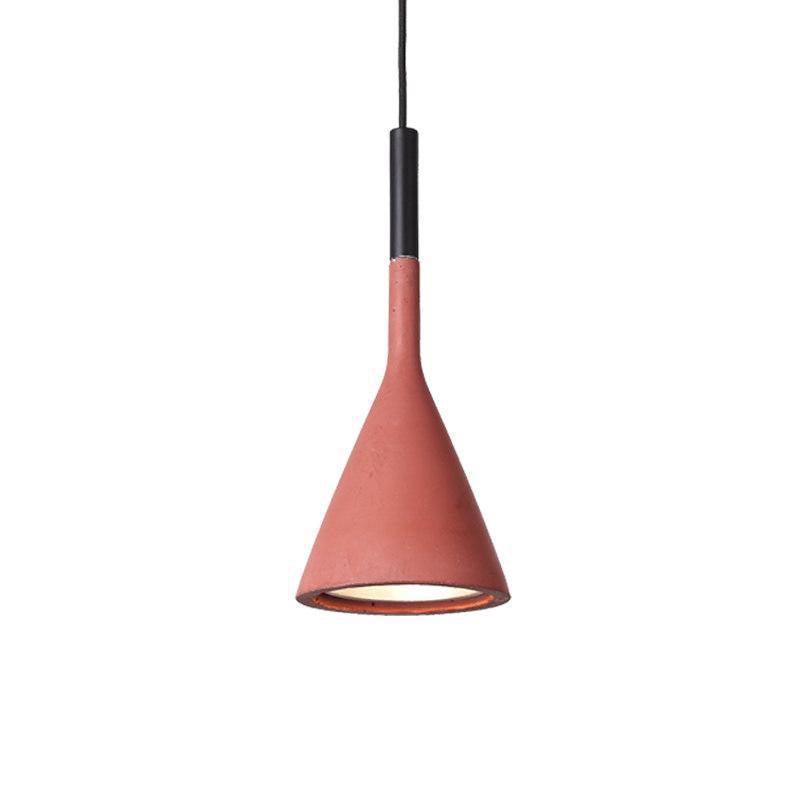 Modern Industrial Conical Concrete Pendant Light Minimalist Cement Drop Lamp for Kitchen and Dining