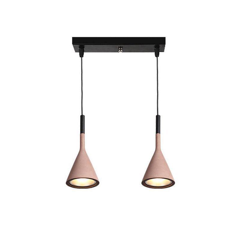 Modern Industrial Conical Concrete Pendant Light Minimalist Cement Drop Lamp for Kitchen and Dining