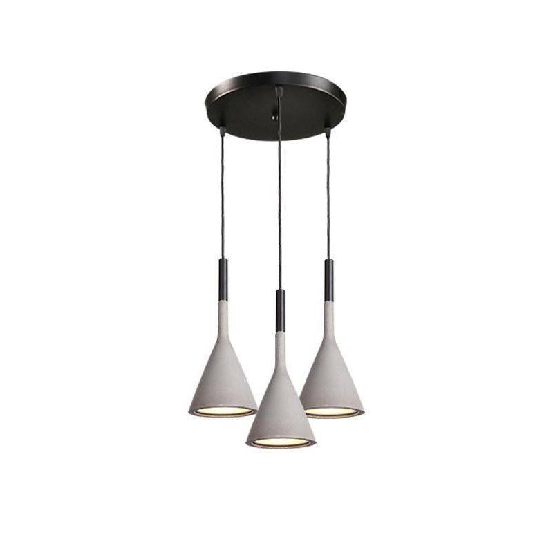 Modern Industrial Conical Concrete Pendant Light Minimalist Cement Drop Lamp for Kitchen and Dining