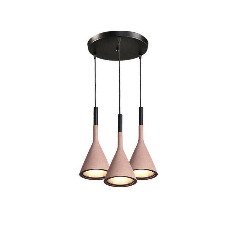 Modern Industrial Conical Concrete Pendant Light Minimalist Cement Drop Lamp for Kitchen and Dining