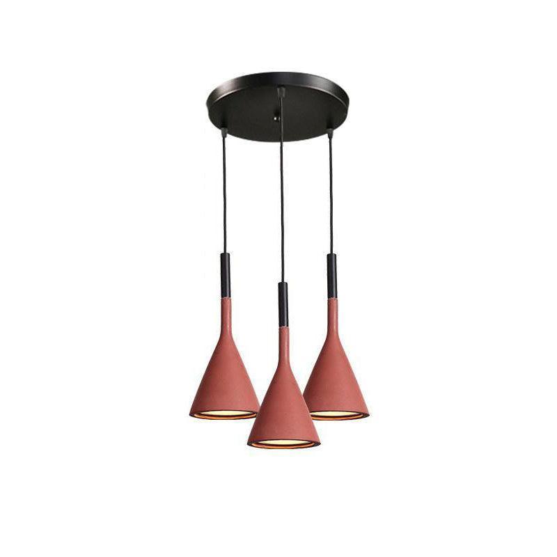 Modern Industrial Conical Concrete Pendant Light Minimalist Cement Drop Lamp for Kitchen and Dining