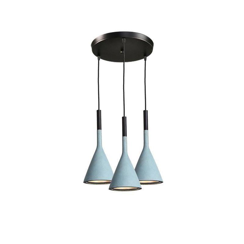 Modern Industrial Conical Concrete Pendant Light Minimalist Cement Drop Lamp for Kitchen and Dining