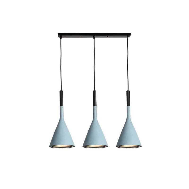 Modern Industrial Conical Concrete Pendant Light Minimalist Cement Drop Lamp for Kitchen and Dining