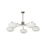Modern Industrial Crown Chandelier Ceiling Light with White Glass Globes