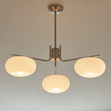 Modern Industrial Crown Chandelier Ceiling Light with White Glass Globes
