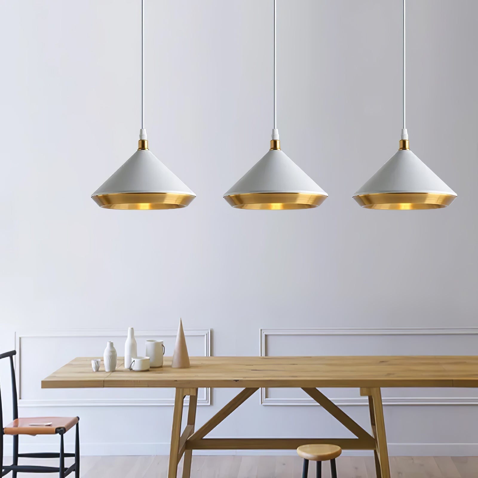 Modern Industrial Dome Pendant Light with Brushed Interior for Directional Ceiling Lighting