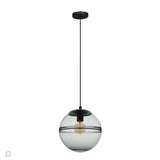Modern Industrial Glass Globe Pendant Light for Kitchen Island and Dining Room