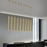 Modern Industrial Linear LED Pendant Light for Kitchen Island Minimalist Metal Cylinder Hanging Lamp