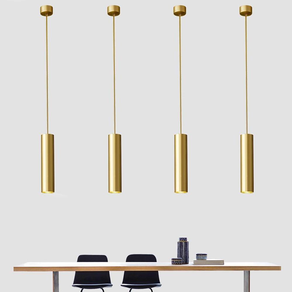 Modern Industrial Linear LED Pendant Light for Kitchen Island Minimalist Metal Cylinder Hanging Lamp