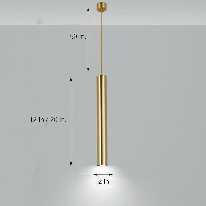 Modern Industrial Linear LED Pendant Light for Kitchen Island Minimalist Metal Cylinder Hanging Lamp