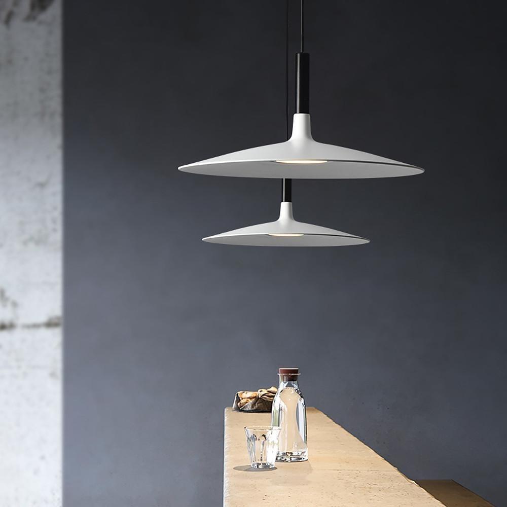 Modern Industrial Metal Circular LED Pendant Light for Kitchen Island and Dining Room
