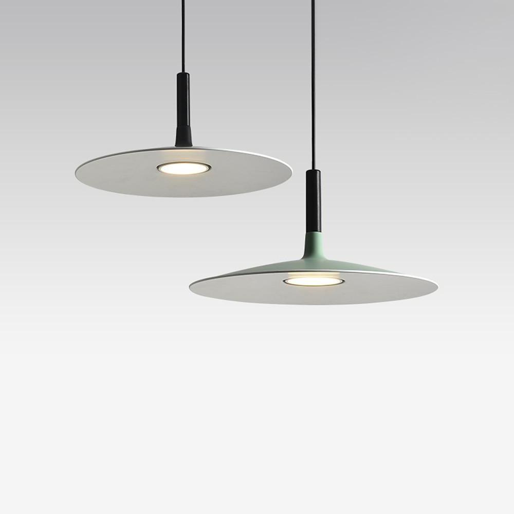 Modern Industrial Metal Circular LED Pendant Light for Kitchen Island and Dining Room