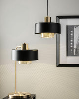 Modern Industrial Metal Pendant Light with Perforated Copper Shade and Adjustable Black Hanging Fixture