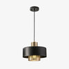 Modern Industrial Metal Pendant Light with Perforated Copper Shade and Adjustable Black Hanging Fixture