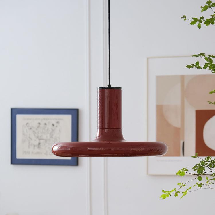 Modern Industrial Red Aluminum Pendant Light for Kitchen Island and Dining Room