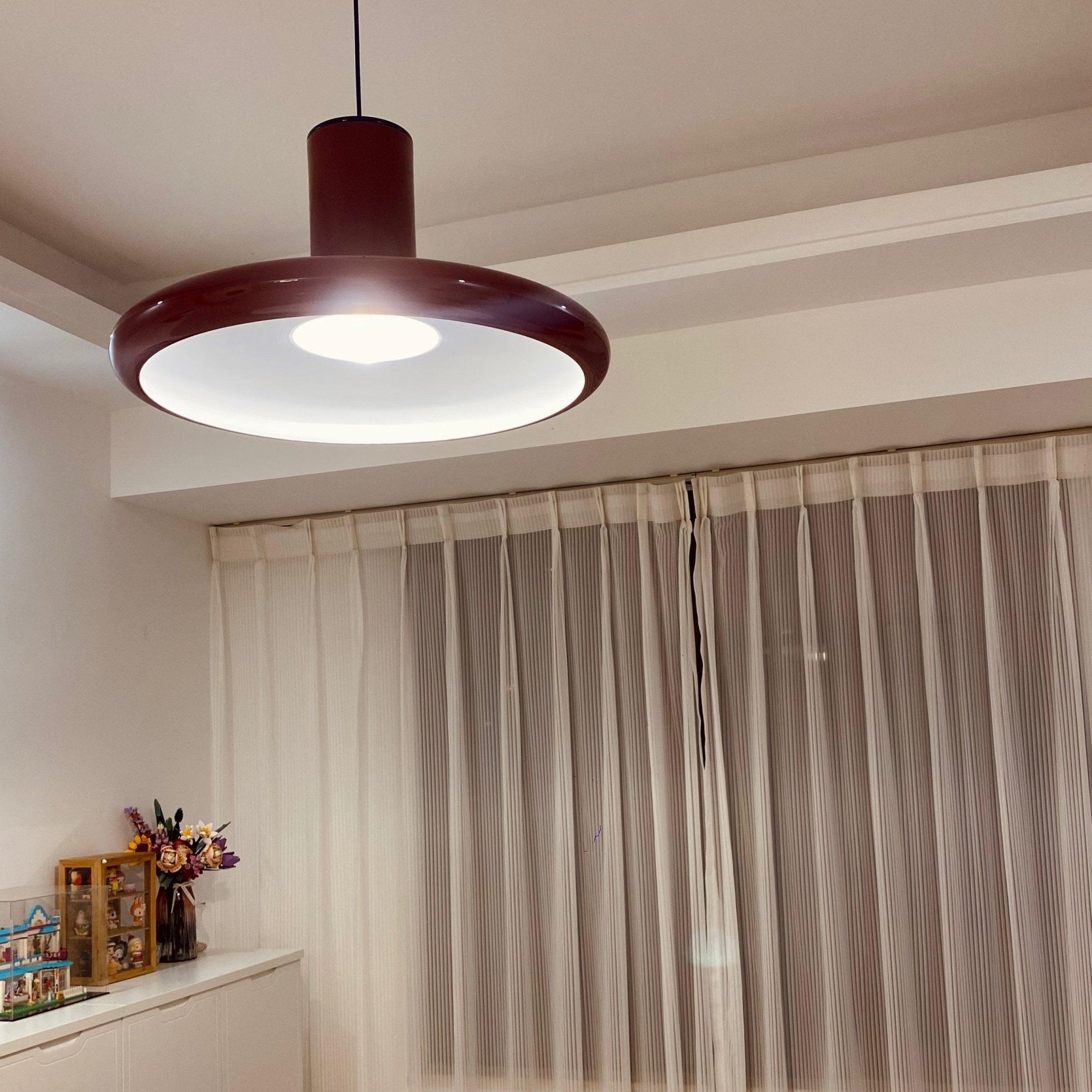 Modern Industrial Red Aluminum Pendant Light for Kitchen Island and Dining Room