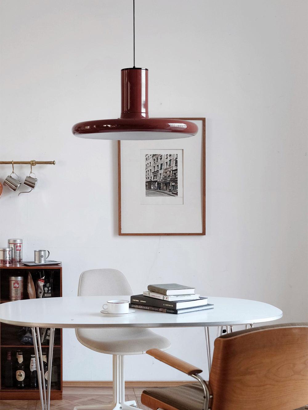 Modern Industrial Red Aluminum Pendant Light for Kitchen Island and Dining Room