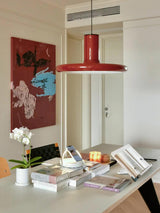 Modern Industrial Red Aluminum Pendant Light for Kitchen Island and Dining Room