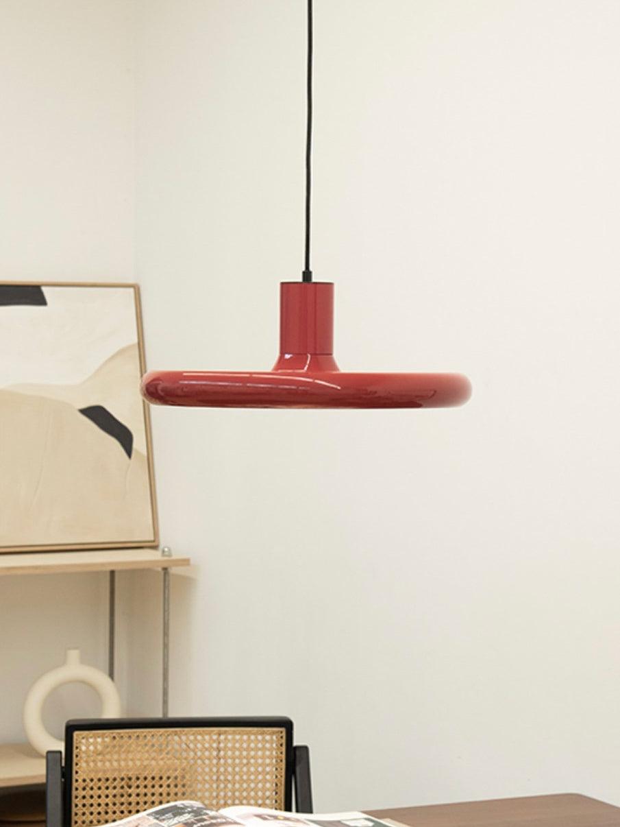Modern Industrial Red Aluminum Pendant Light for Kitchen Island and Dining Room