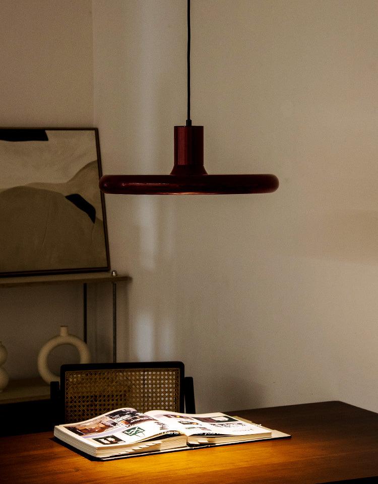 Modern Industrial Red Aluminum Pendant Light for Kitchen Island and Dining Room
