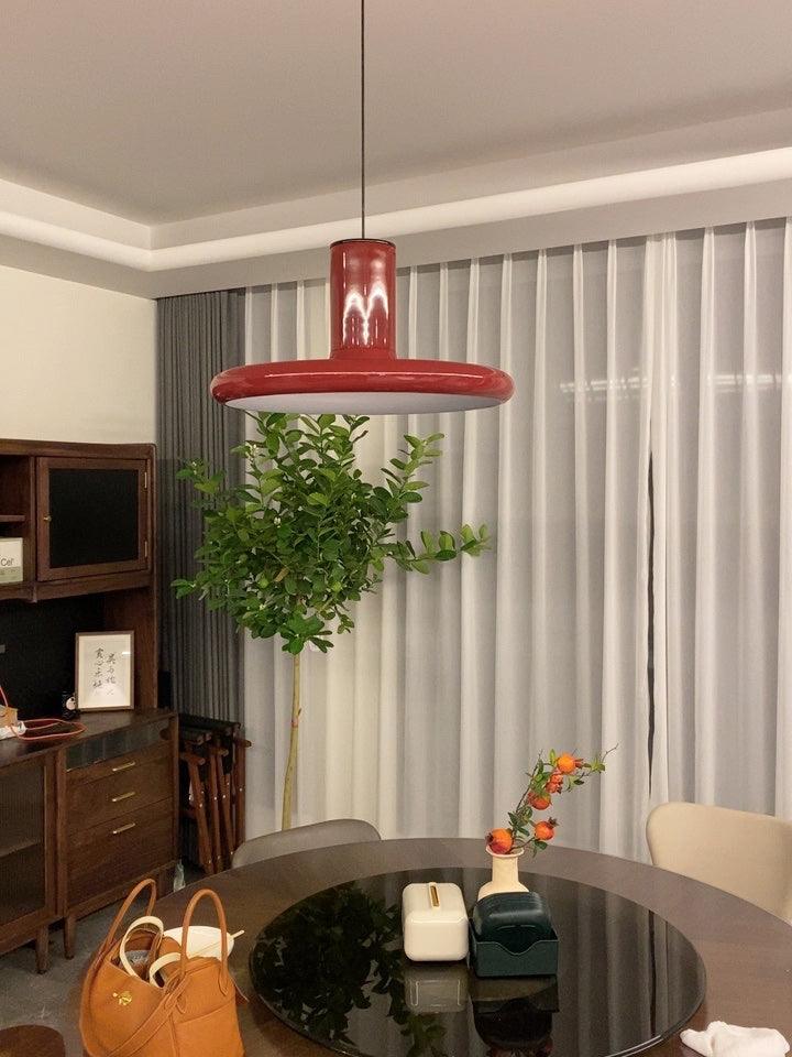 Modern Industrial Red Aluminum Pendant Light for Kitchen Island and Dining Room
