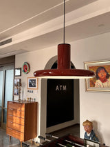 Modern Industrial Red Aluminum Pendant Light for Kitchen Island and Dining Room