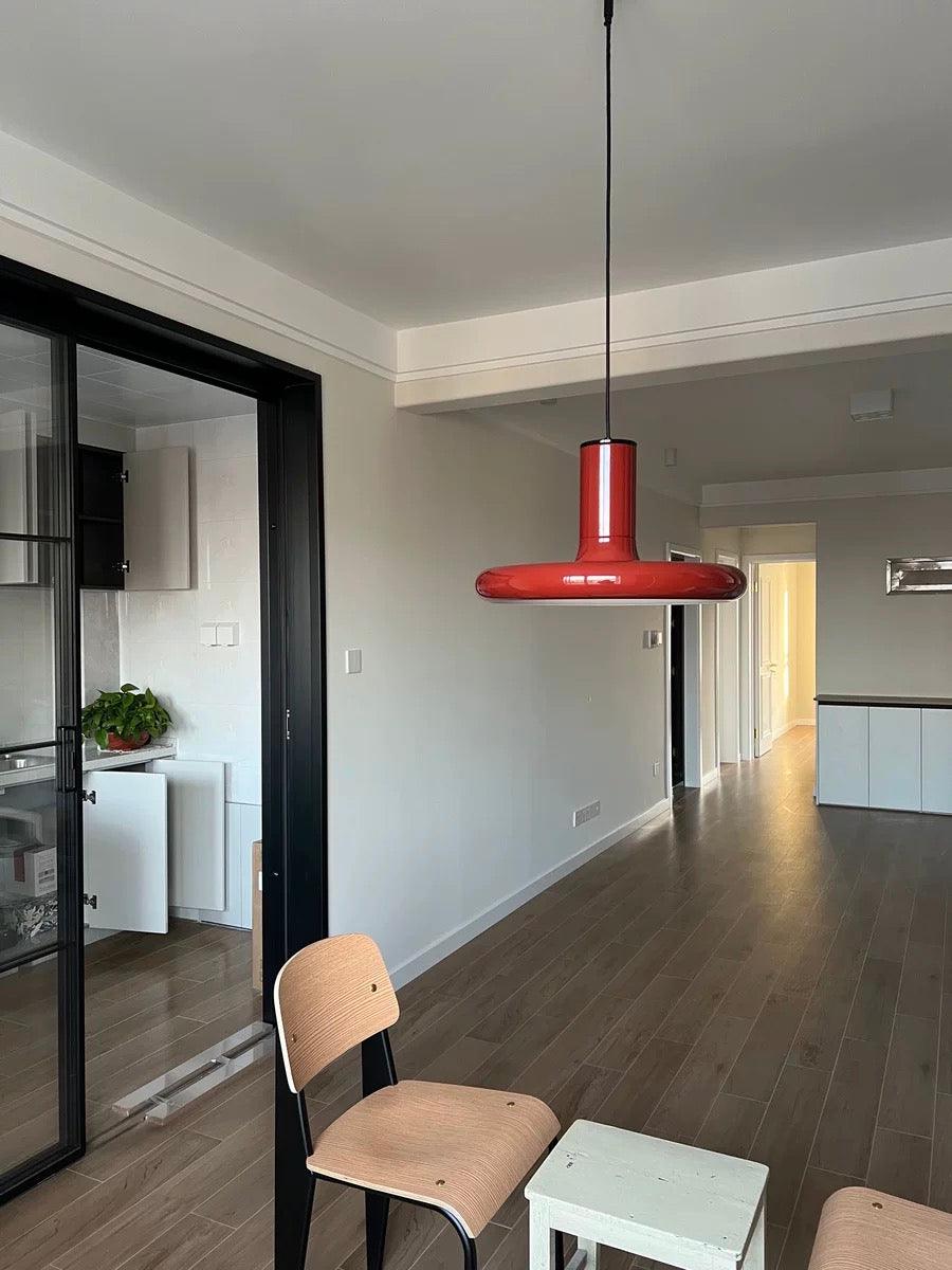 Modern Industrial Red Aluminum Pendant Light for Kitchen Island and Dining Room