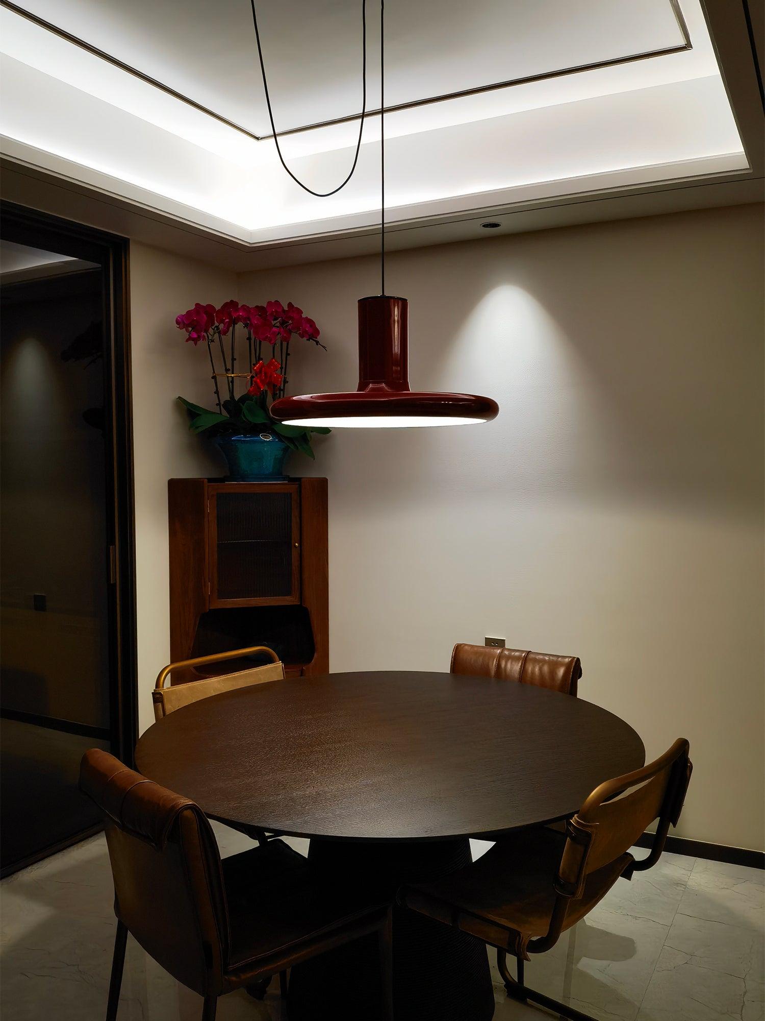 Modern Industrial Red Aluminum Pendant Light for Kitchen Island and Dining Room