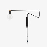Modern Industrial Rotating Swing Arm Wall Sconce Set of 2 Brass and Black Adjustable Lamp