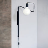 Modern Industrial Rotating Swing Arm Wall Sconce Set of 2 Brass and Black Adjustable Lamp