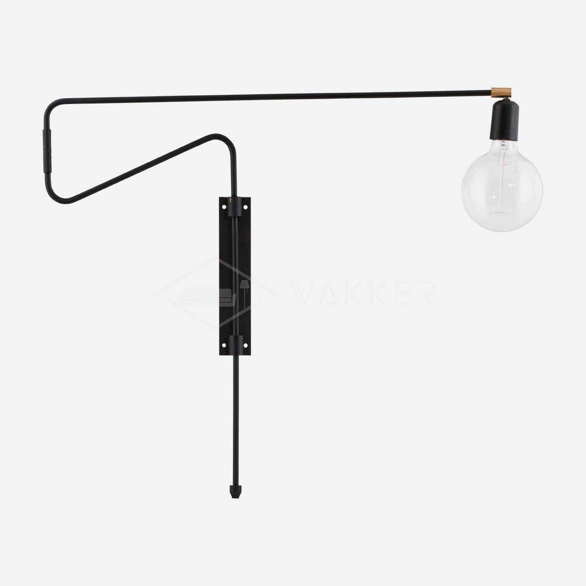 Modern Industrial Rotating Swing Arm Wall Sconce Set of 2 Brass and Black Adjustable Lamp