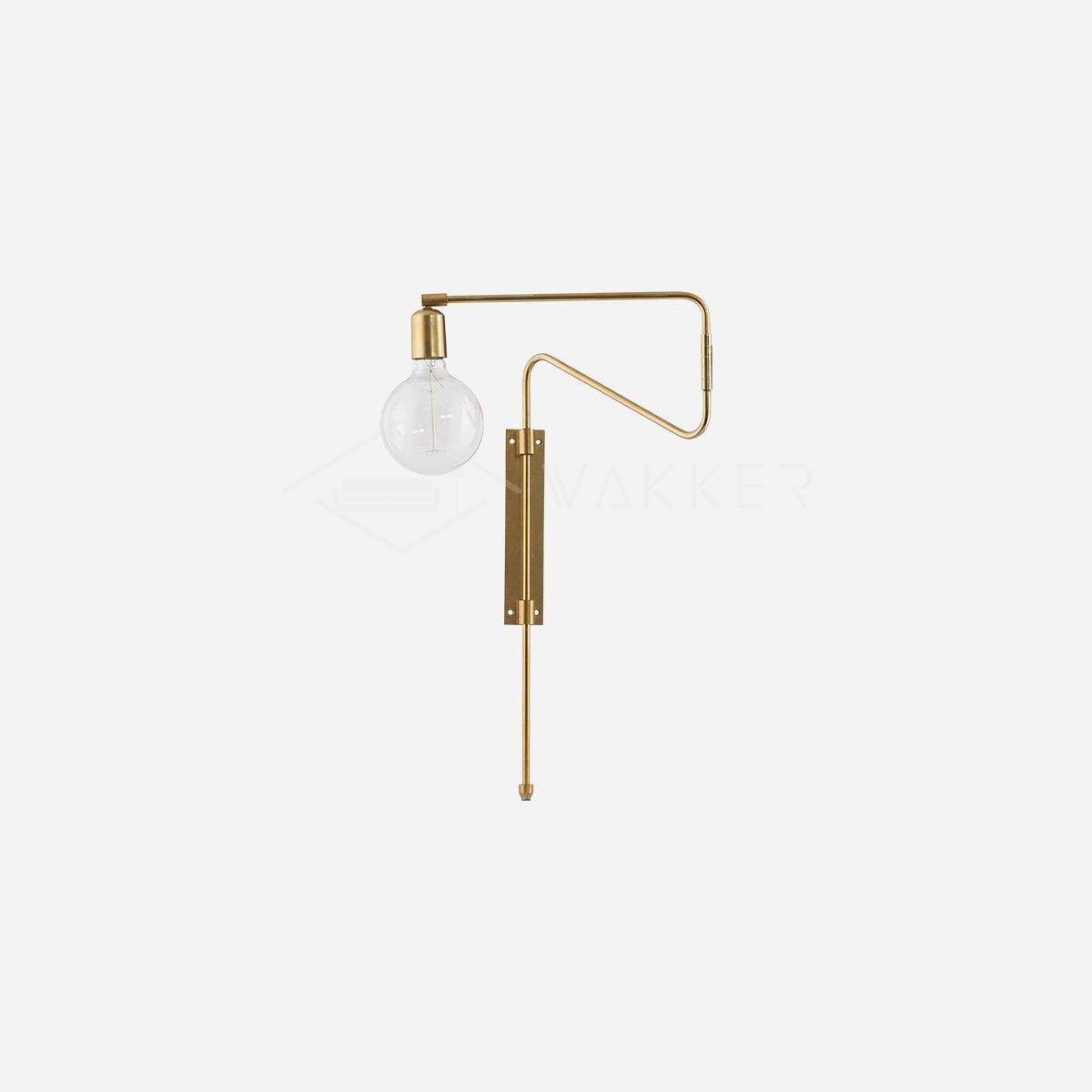 Modern Industrial Rotating Swing Arm Wall Sconce Set of 2 Brass and Black Adjustable Lamp